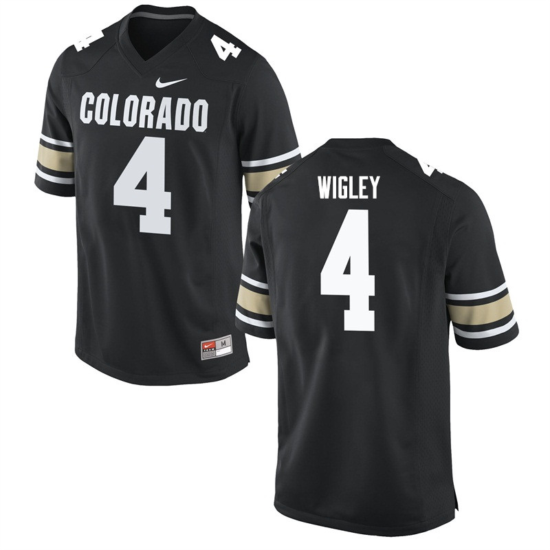 Men #4 Dante Wigley Colorado Buffaloes College Football Jerseys Sale-Home Black - Click Image to Close